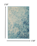 2’ x 3’ Light Blue and Ivory Abstract Sky Scatter Rug