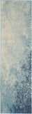 2’ x 8’ Light Blue and Ivory Abstract Sky Runner Rug