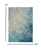 5’ x 7’ Light Blue and Ivory Abstract Sky Area Rug