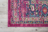 8’ x 10’ Fuchsia and Blue Distressed Area Rug