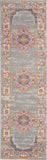 2’ x 8’ Gray and Gold Medallion Runner Rug