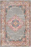 4’ x 6’ Gray and Gold Medallion Area Rug