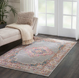 4’ x 6’ Gray and Gold Medallion Area Rug