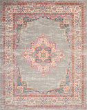 8’ x 10’ Gray and Gold Medallion Area Rug