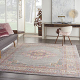 8’ x 10’ Gray and Gold Medallion Area Rug