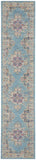 2’ x 10’ Light Blue Distressed Medallion Runner Rug