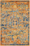 2’ x 3’ Gold and Blue Antique Scatter Rug