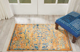 2’ x 3’ Gold and Blue Antique Scatter Rug