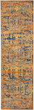 2’ x 8’ Gold and Blue Antique Runner Rug