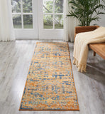 2’ x 8’ Gold and Blue Antique Runner Rug