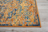 2’ x 8’ Gold and Blue Antique Runner Rug