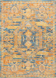 4’ x 6’ Gold and Blue Antique Area Rug