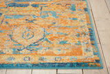 5’ x 7’ Gold and Blue Antique Area Rug