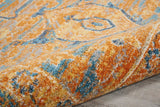 8’ x 10’ Gold and Blue Antique Area Rug