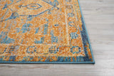 8’ x 10’ Gold and Blue Antique Area Rug