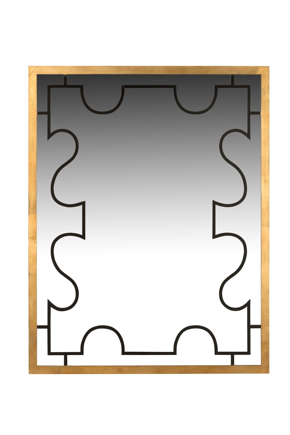 Vincennes Mirror - Antique Gold Frame with Elegant Black Design for a Timeless Home Accent