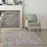 4’ x 6’ Ivory Abstract Striations Area Rug