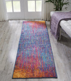 2’ x 10’ Rainbow Abstract Striations Runner Rug