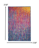 2’ x 3’ Rainbow Abstract Striations Scatter Rug