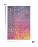 4’ x 6’ Rainbow Abstract Striations Area Rug