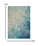 4’ x 6’ Light Blue and Ivory Abstract Sky Area Rug