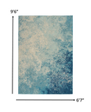 7’ x 10’ Light Blue and Ivory Abstract Sky Area Rug