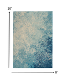 8’ x 10’ Light Blue and Ivory Abstract Sky Area Rug