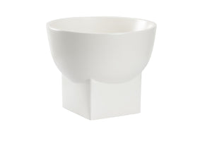 Artist Bowl - Elegant Matte White Ceramic Design on Square Base for Sophisticated Home Decor