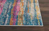 2’ x 8’ Gray Colorful Abstract Stripes Runner Rug