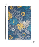 8’ x 10’ Blue Tropical Flower Area Rug