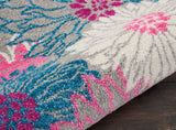 2’ x 3’ Gray and Pink Tropical Flower Scatter Rug