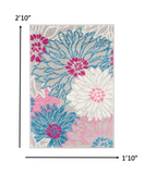 2’ x 3’ Gray and Pink Tropical Flower Scatter Rug