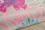 5’ x 7’ Gray and Pink Tropical Flower Area Rug