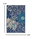 2’ x 3’ Navy and Ivory Floral Scatter Rug