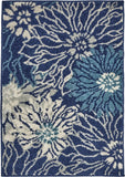 2’ x 3’ Navy and Ivory Floral Scatter Rug