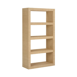 Raffia Book Shelves - Elegant Natural Raffia on Wood Design for an Airy, Stylish Home Décor Look