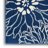 4’ x 6’ Navy and Ivory Floral Area Rug