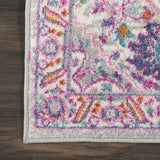 2’ x 3’ Light Gray and Pink Medallion Scatter Rug