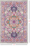 2’ x 3’ Light Gray and Pink Medallion Scatter Rug