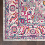 4’ x 6’ Light Gray and Pink Medallion Area Rug