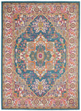 4’ x 6’ Teal and Pink Medallion Area Rug