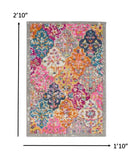 2’ x 3’ Muted Brights Floral Diamond Scatter Rug