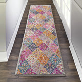 2’ x 6’ Muted Brights Floral Diamond Runner Rug