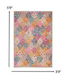 4’ x 6’ Muted Brights Floral Diamond Area Rug