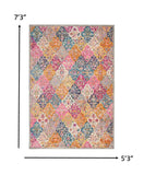 5’ x 7’ Muted Brights Floral Diamond Area Rug