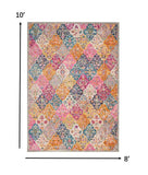 8’ x 10’ Muted Brights Floral Diamond Area Rug