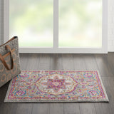 2’ x 3’ Gray and Pink Medallion Scatter Rug