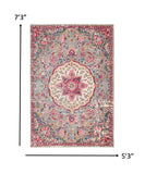 5’ x 7’ Gray and Pink Medallion Area Rug