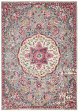 7’ x 10’ Gray and Pink Medallion Area Rug