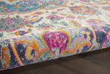 5’ x 7’ Pink and Blue Floral Medallion Area Rug